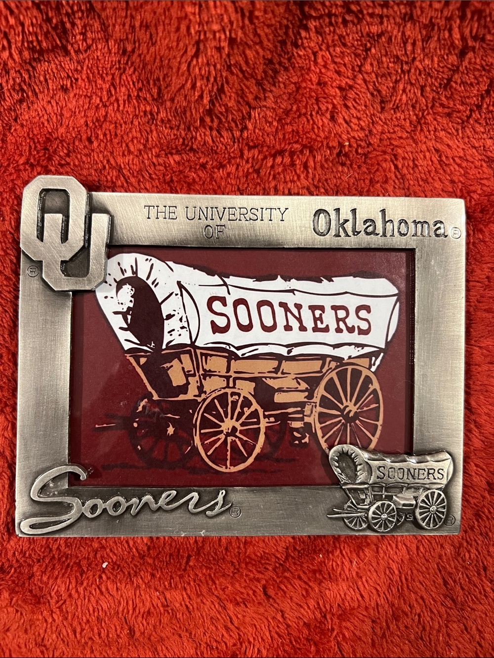 The University of Oklahoma Sooners Pewter Photo Frame - Crimson Accent